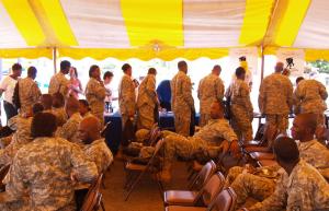 Some of the many veterans at the welcoming ceremony Saturday. Some of the many veterans at the welcoming ceremony Saturday.